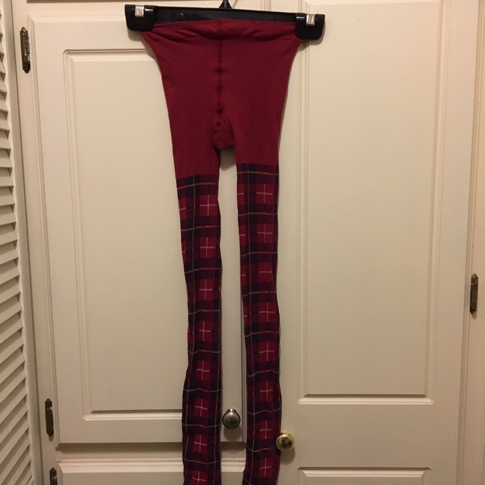 Red and Blue Plaid Tights